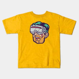 Cyberpunk VR headset player gamer - illustration Kids T-Shirt